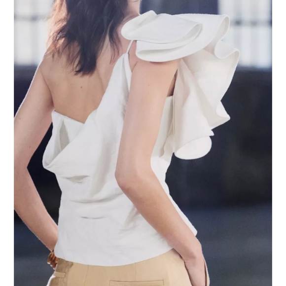 Zara Voluminous Ruffle Top ZW Collection - Picture 5 of 8